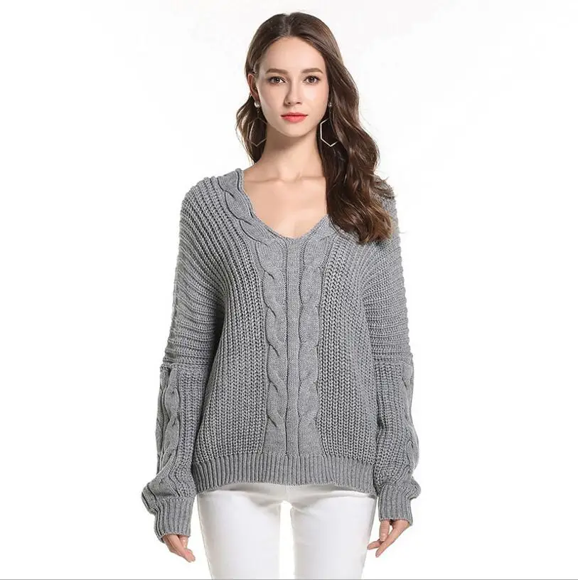 HOUSE OF QUIRKY 2018 Women Bat Sleeve Loose Pullover Winter Sweater Knitted Sweaters Female Soft Warm Wutumn Casual Jumper | Женская