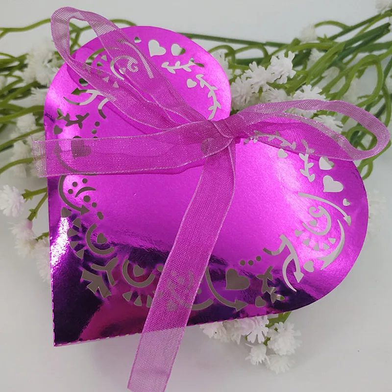 Bright Rose Red 10 шт. коробка конфет драже подарок на год коробка «любящее сердце» Свадебные украшения пользу Бумага Подарочный пакет для вечерние принадлежности для Хэллоуина 5z - Цвет: Bright Rose Red