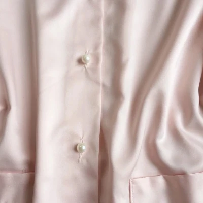 Женский пижамный комплект высокого качества милый розовый Шелковый осенне