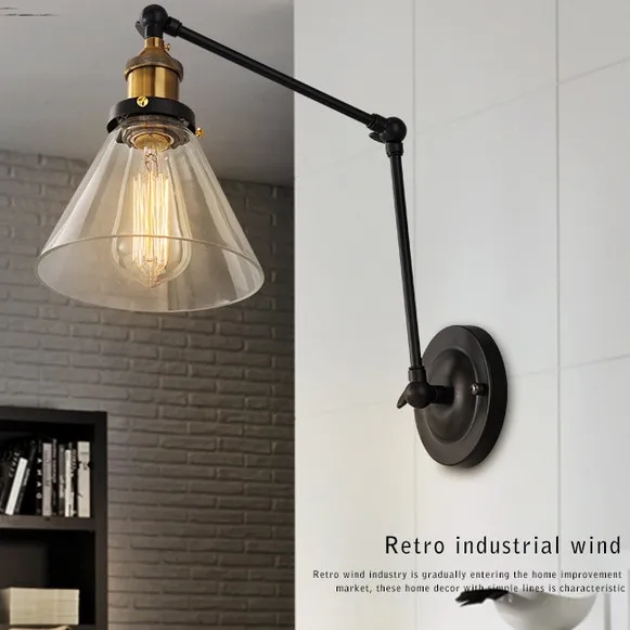 

Retro Loft Style Edison Wall Sconce Industrial Vintage Wall Lamp Adjustable Wall Light Fixtures For Home Lighting Arandela