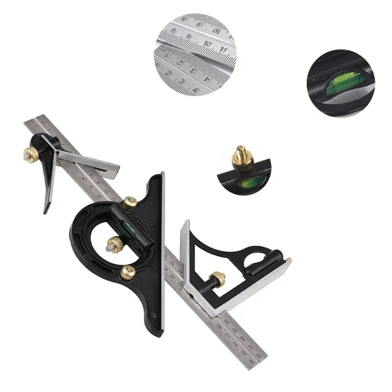 12 &quotкомбинированный транспортир Tri Square угловая линейка машинист из нержавеющей