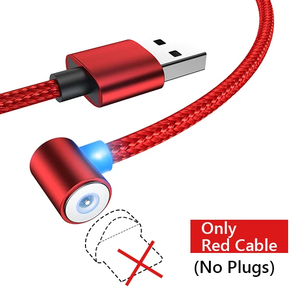 Only red cable NOHON Магнитный l-образный кабель для быстрой зарядки Micro usb type C для samsung Xiaomi iPhone Универсальный Магнитный шнур для зарядки - Цвет: Only red cable