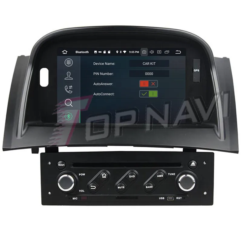 Topnavi Восьмиядерный Android 9 0 автомобильный DVD мультимедийный плеер для Megane II 2004 2009