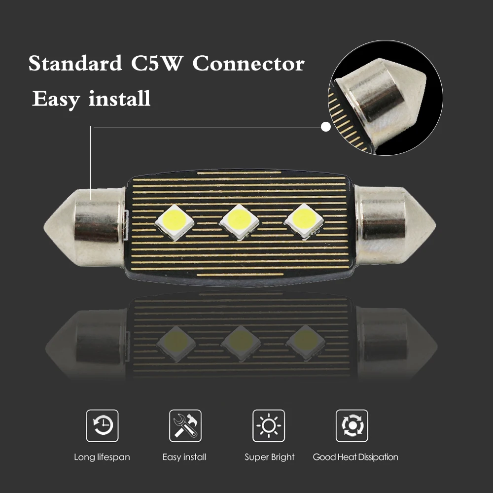 YSY 100X супер яркий 31 мм 36 39 41 C5W C10W 3030 LED CANBUS автомобильный Festoon свет авто Интерьер