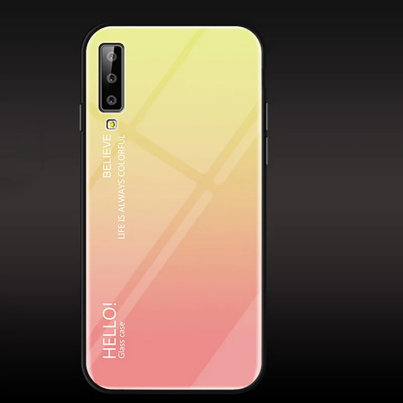 Чехол для samsung A7 A9 A6s A6 A8 плюс градиент закалённое Защитное стекло для Galaxy J6 J4 плюс J8 J2 Pro J3 J5 J7 Prime