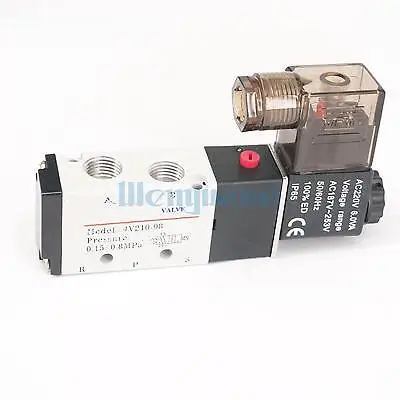 AC220V 4V210 08 1/4 &quotBSPT воздушный клапан 5 портов 2 Позиции соленоида для пневматической