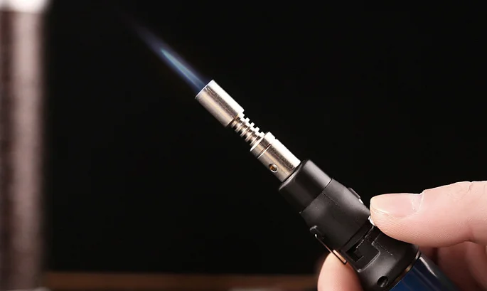 Сильный прямой пламя фонарь струйная сигаретная Зажигалка 1300 C пламя Карандаш бутан газ многоразового топлива надувной зажигалка барбекю зажигалка