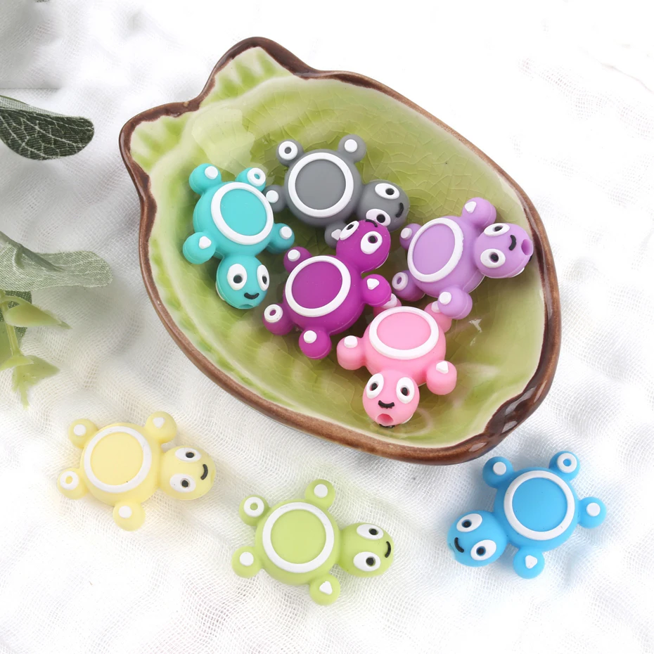 3 шт. силиконовый бисер ребенок прорезывание зубов мини черепаха прекрасный мини черепаха BPA бесплатно DIY пустышка цепь клип жевательный ребенок прорезыватель