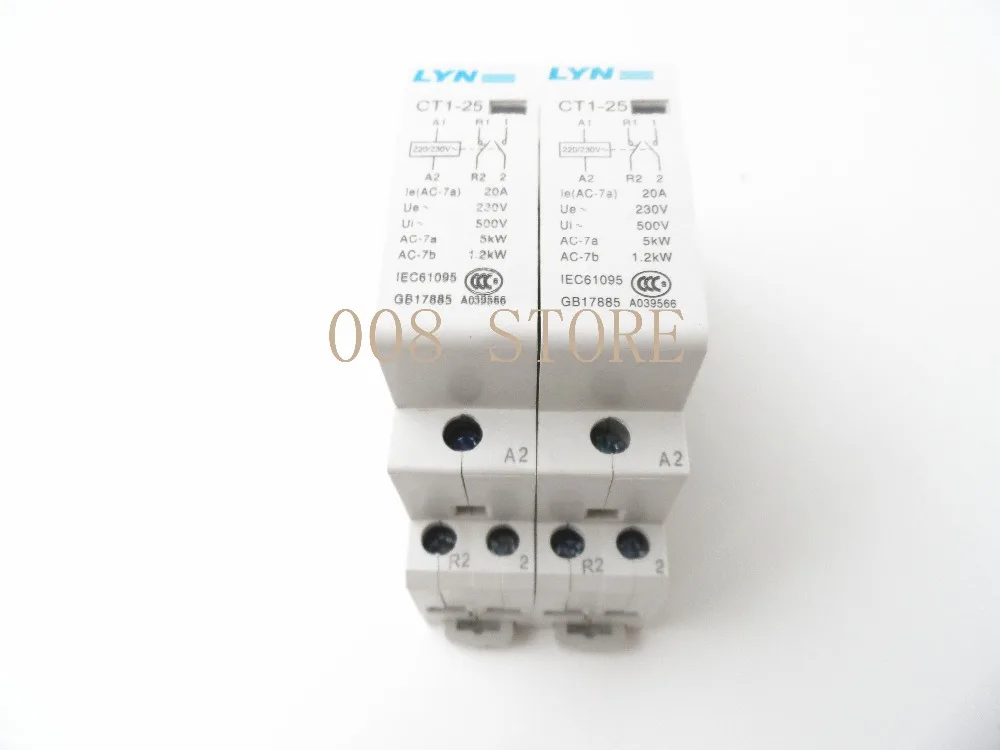 CT 2P 20A 220V 1NO 1NC AC контактор для дома/бытовой КОНТАКТНЫЙ модуль LYN|contactor ac|contactors ac