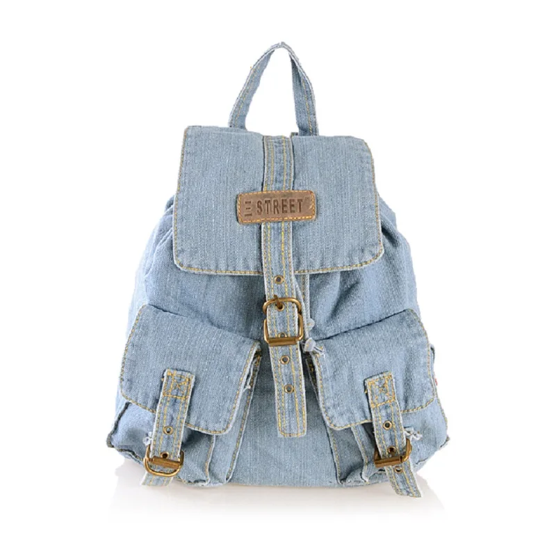Классические винтажные модные джинсы женские рюкзаки в ретро стиле школьные