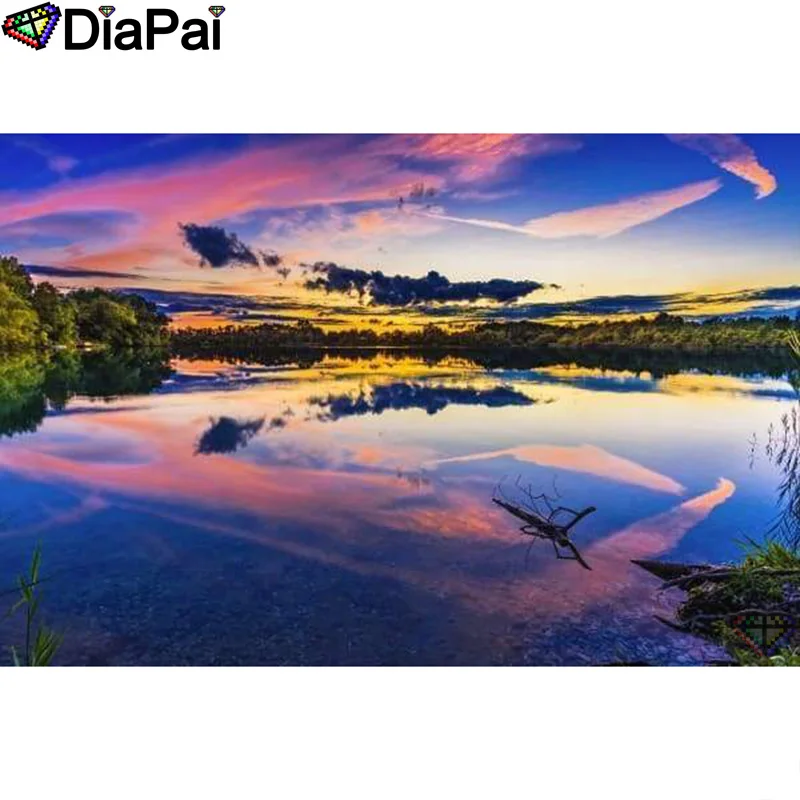 

DIAPAI Diamond Painting 5D DIY 100% Full Square/Round Drill "Lake scenery" Diamond Embroidery Cross Stitch 3D Decor A24399