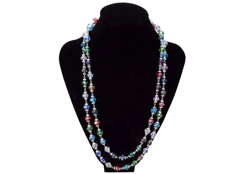 Новое поступление 2 слоя (150 см) богемное длинное Кристальное Длинное колье с
