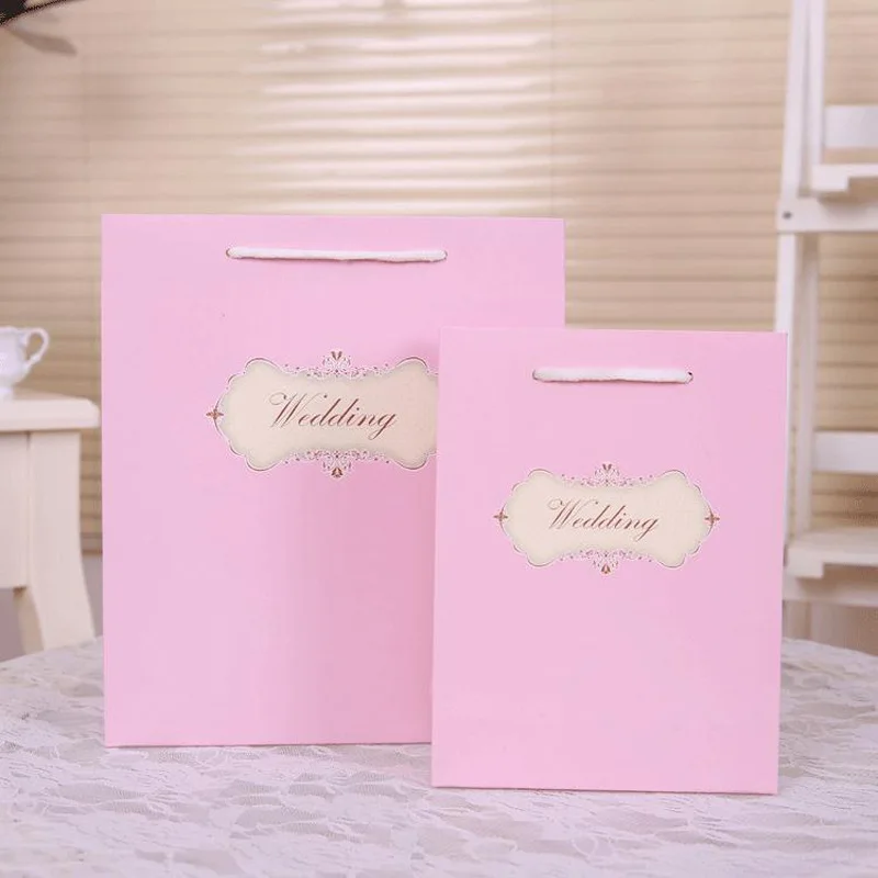 50 шт./лот свадебные бумажные подарочные пакеты с ручками сувениры для гостей