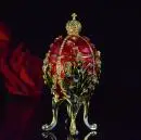 QIFU Новое поступление ремесленные металлические красивые Faberge яйцо для безделушки коробка - Цвет: Red