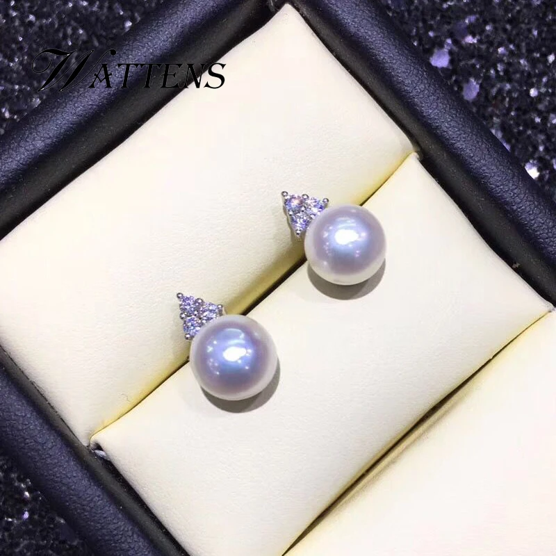

925 Sterling Silver Stud Earrings Natural Pearl Earrings Women Trendy Zircon Earrings Accessories Wedding Party Birthday Gift
