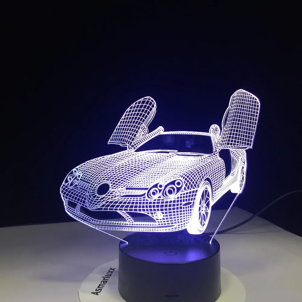 Ножничные двери новинка спортивный автомобиль 3D лампа USB Ночной светильник