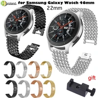 22mm stainless steel watch band for samsung gear s3 classic frontier galaxy watch 46mm bracelet link strap quick release pins