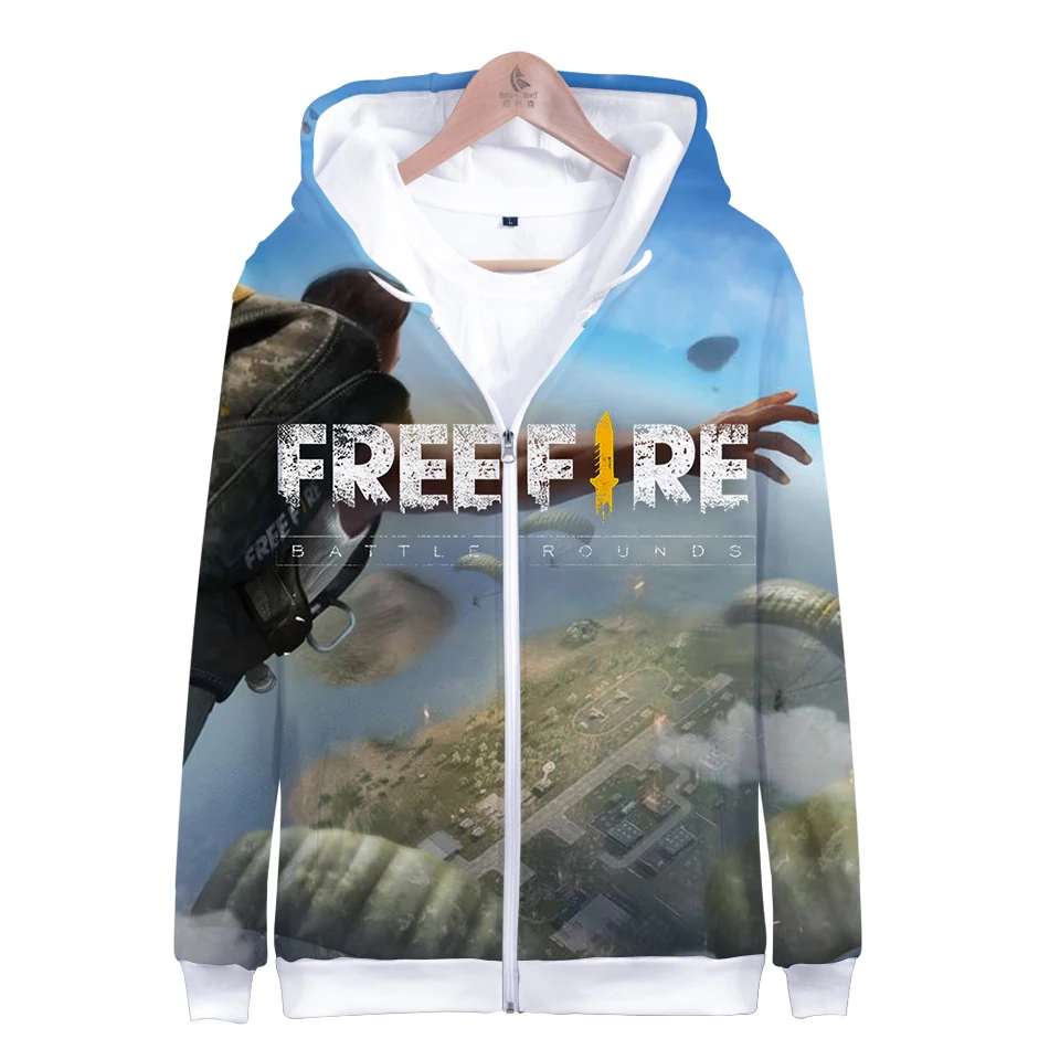 Популярные игры Free Fire 2018 толстовки на молнии с 3D принтом для женщин/мужчин