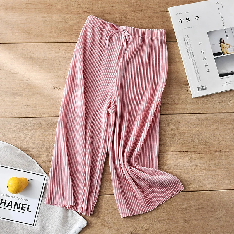 Summer Girl Wide Leg Pant Toddler Kids Casual Loose Trouser Child Pleated Chiffon Pants Teenage Girls Clothing Leggings 12 13 14