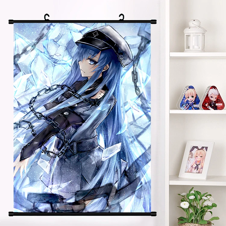Аниме Akame ga KILL! Анимэ Esdeath Косплэй наклейки на стену панно Мультфильм Настенные