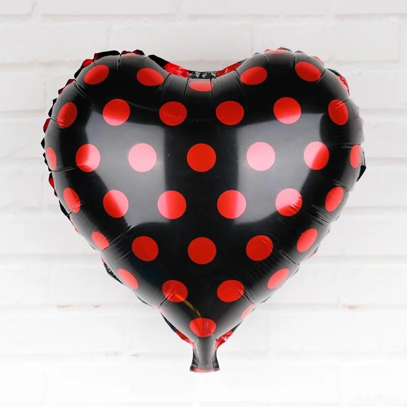 

18inch Ladybug Black Red White Polka Dot Heart Foil Balloons Birthday Wedding Anniversary Party Decorations Helium Globos 5pcs