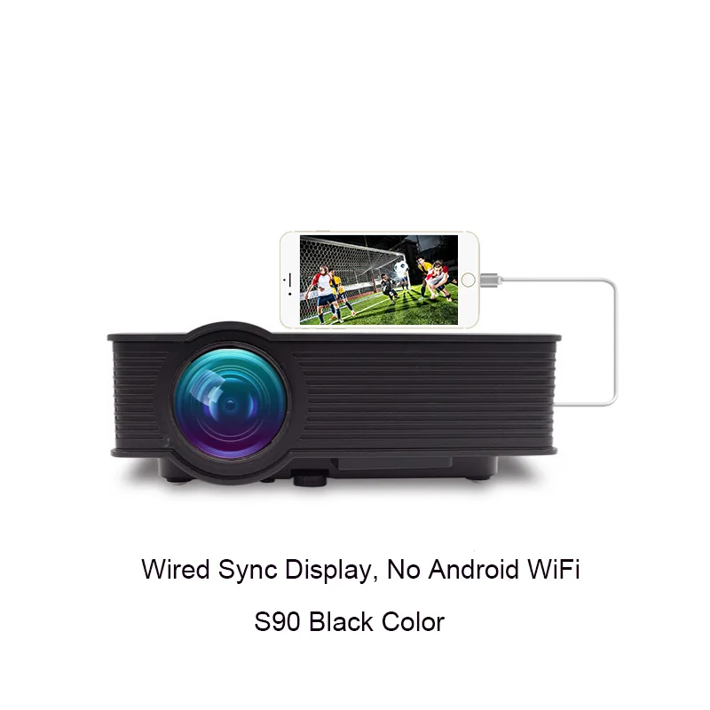 S90Wifi портативный Android 6,0 Wifi светодиодный 3D проектор Умный домашний кинотеатр мультимедийный проектор Поддержка Full HD 1080P видео - Цвет: S90 Sync Black