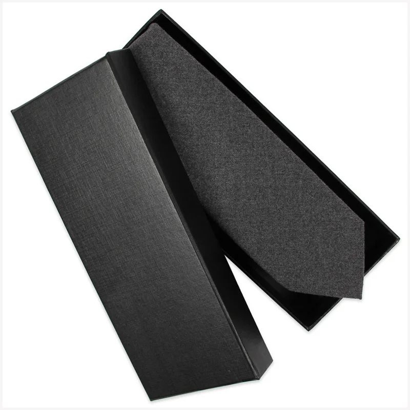 

Top Quality Wool Ties for Men 8cm Solid Black Grey Simple Gentleman Necktie Casual Formal Business Neck Tie Wool Tie Gift Box