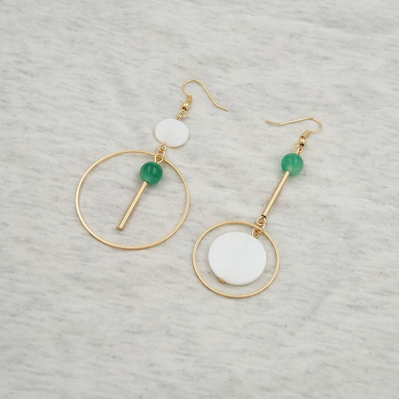 Серьги подвески с натуральным кристаллом ручной работы|pendant earrings|shell earringsearrings