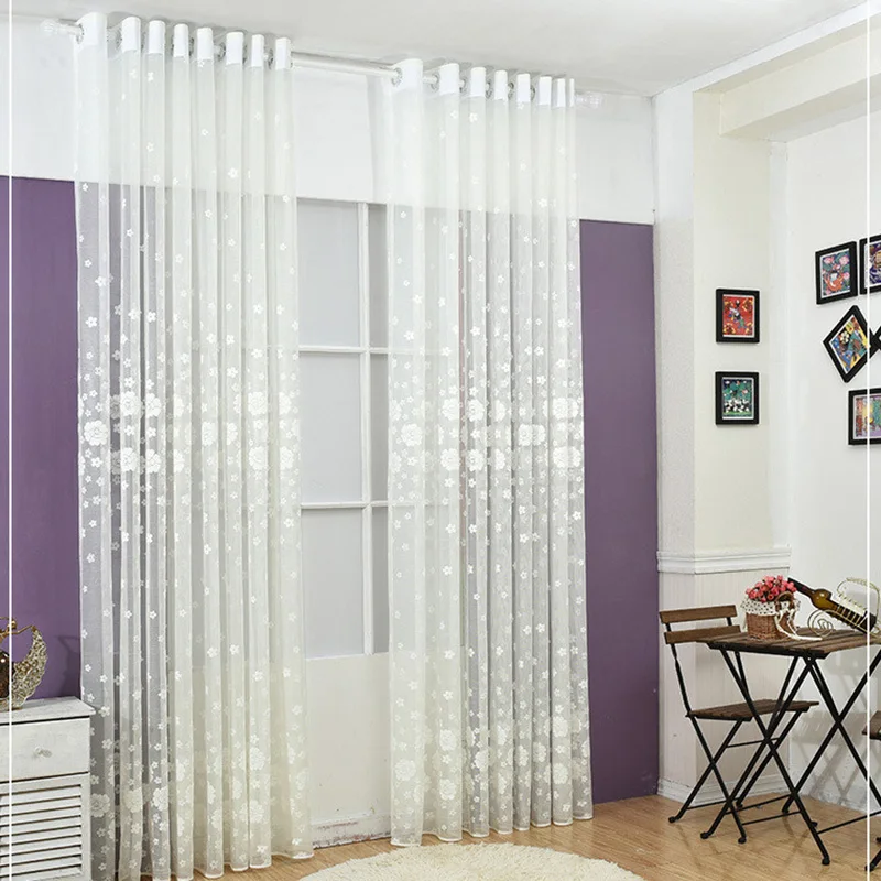 Дизайнерские тюлевые оконные занавески 2018 года для гостиной из белой вуали кухни