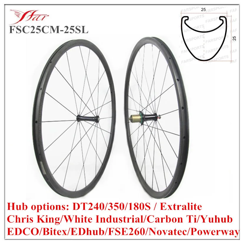 FSC25CM-25SL high quality 25Cx25mm carbon clincher wheels 700C Farsports OEM clycling road bike 20/24H rims | Спорт и развлечения