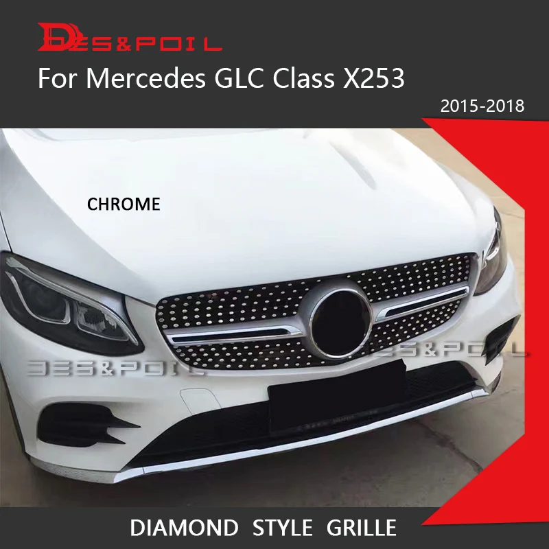 Алмазная решетка GLC черный серебристый хромированный для Mercedes Benz X253 Coupe SUV