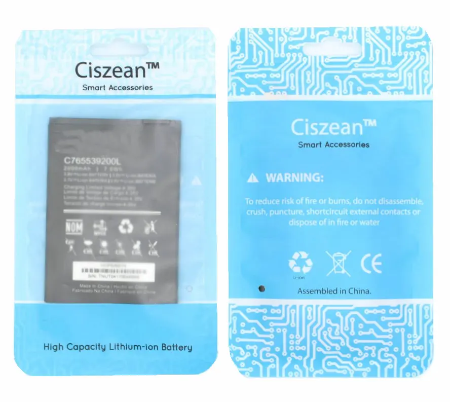 Ciszean 1x3 7 V 2000mAh Сменный аккумулятор C765539200L для BLU Studio G2 HD S530 S550Q X8 C765 батареи |