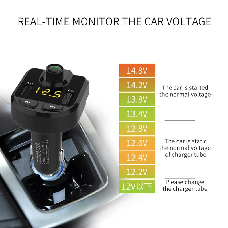 FM трансмиттер с Bluetooth автомобильный комплект громкой связи аудиоплеер для