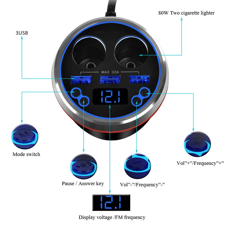 JINSERTA многофункциональный MP3 плеер автомобильный комплект Bluetooth FM передатчик