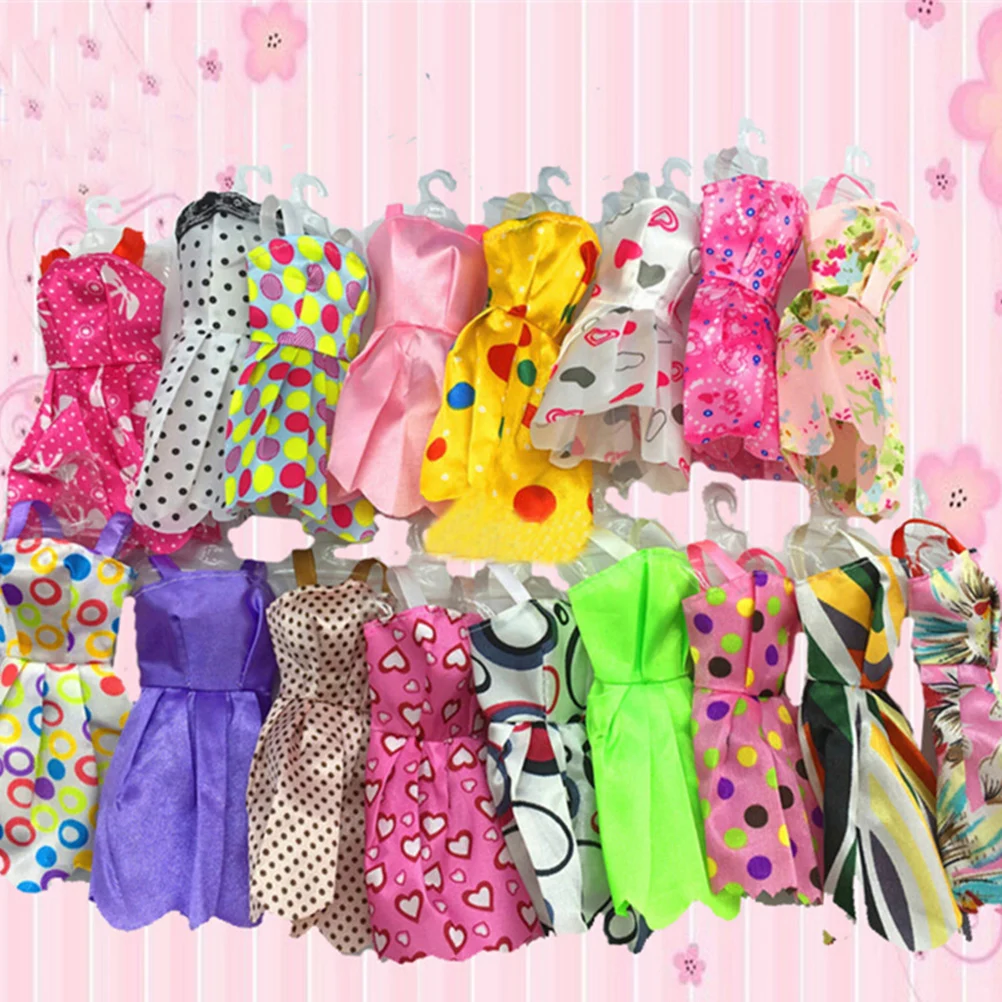 

10 Pcs/lot Party Dress For Girl Dolls Dress Handmade Beautiful Fashion Party Clothes For Girl 11" Doll Kid's Gift Toys