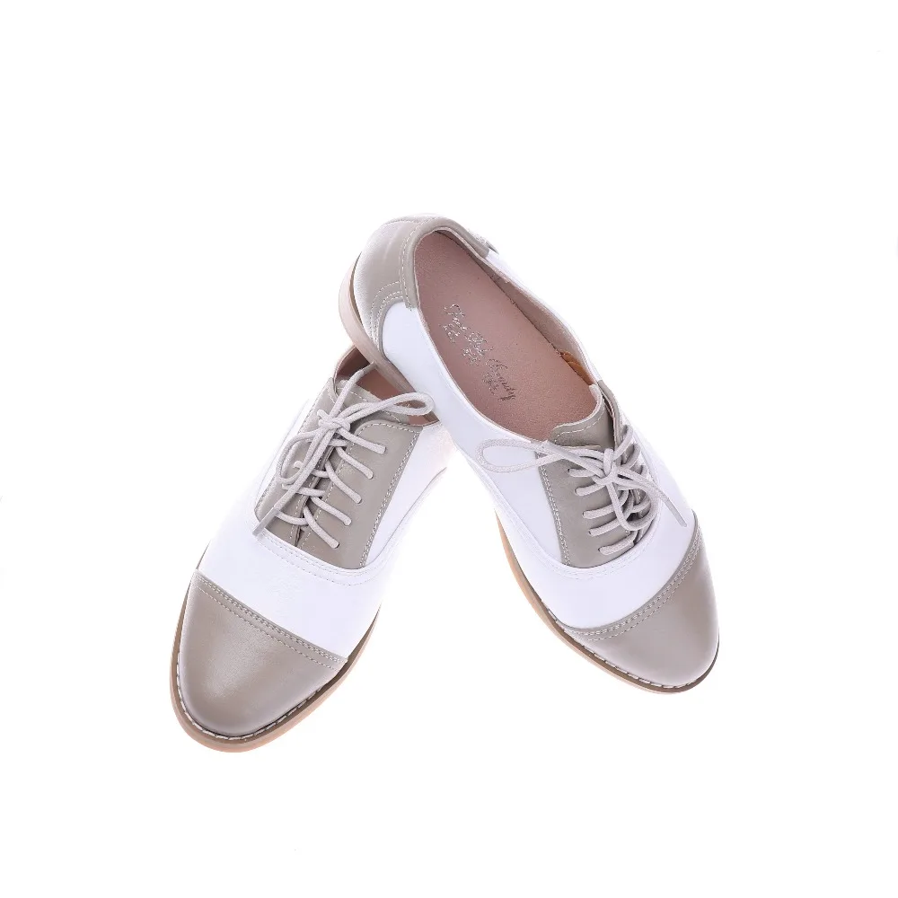 Женские туфли оксфорды из натуральной кожи мокасины на плоской подошве модная