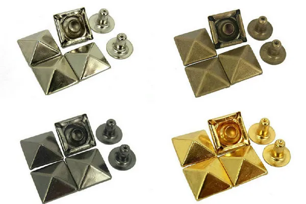 6 мм античная латунь Пирамида заклепки Шпильки кожевенное ремесло DIY Спайк