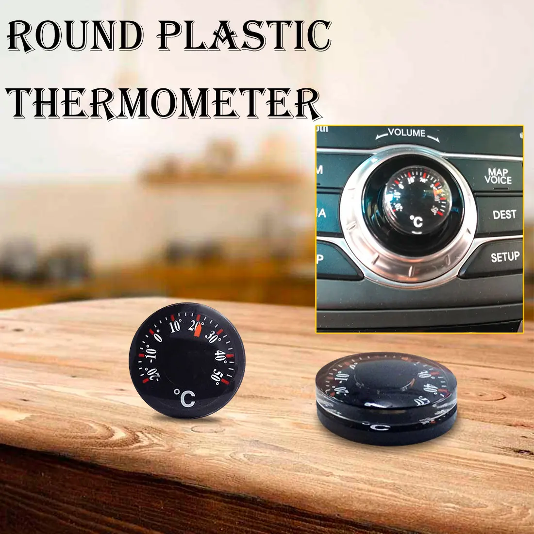 1 шт мини круглый для дома и улицы Водонепроницаемый Пластик круговой Диаметр 20 мм машинный термометр указатель градусов термометр Цельсий