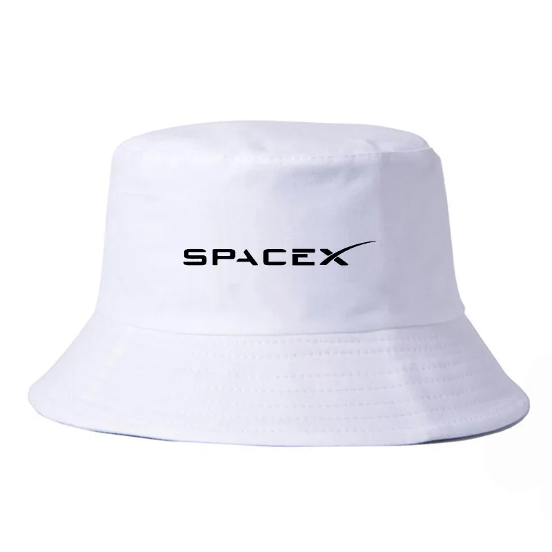 Spacex НЛО ведро шляпы Модные летние мужские и женские рыбацкие кепки космическое пространство ракета Илон мускус спортивные таз шапки - Цвет: Белый
