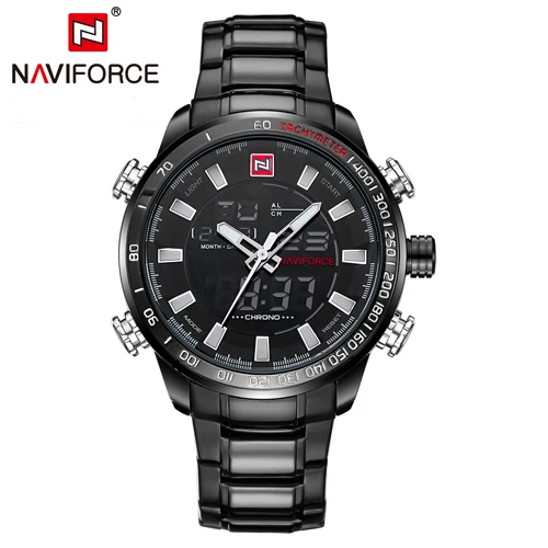 B B W NAVIFORCE Роскошные модные брендовые кварцевые аналоговые часы для мужчин из нержавеющей стали мужские часы Военные Спортивные Наручные Часы Relogio Masculino - Цвет: B B W