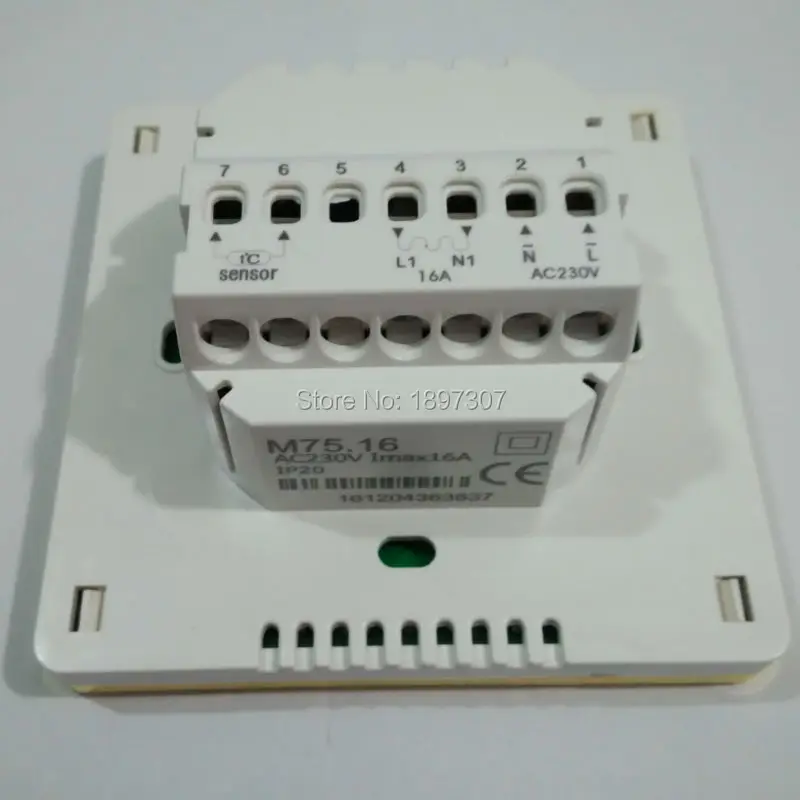 M75.16 230 V AC 16A термостат для полов с подогревом Программирование + 100% Высокое
