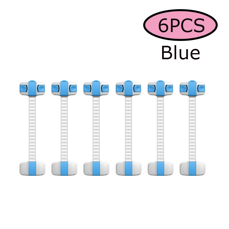 Blue-6pcs EUDEMON 6 шт. замок на холодильник замок ящики шкаф для детей Детская безопасность пластик ABS PE Туалет замок холодильника - Цвет: Blue-6pcs
