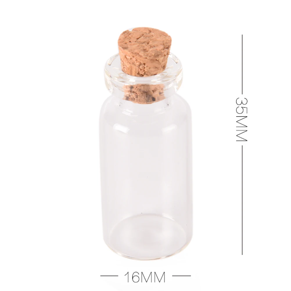 Маленькие пустые прозрачные пробковые стеклянные бутылки желаний флаконы для