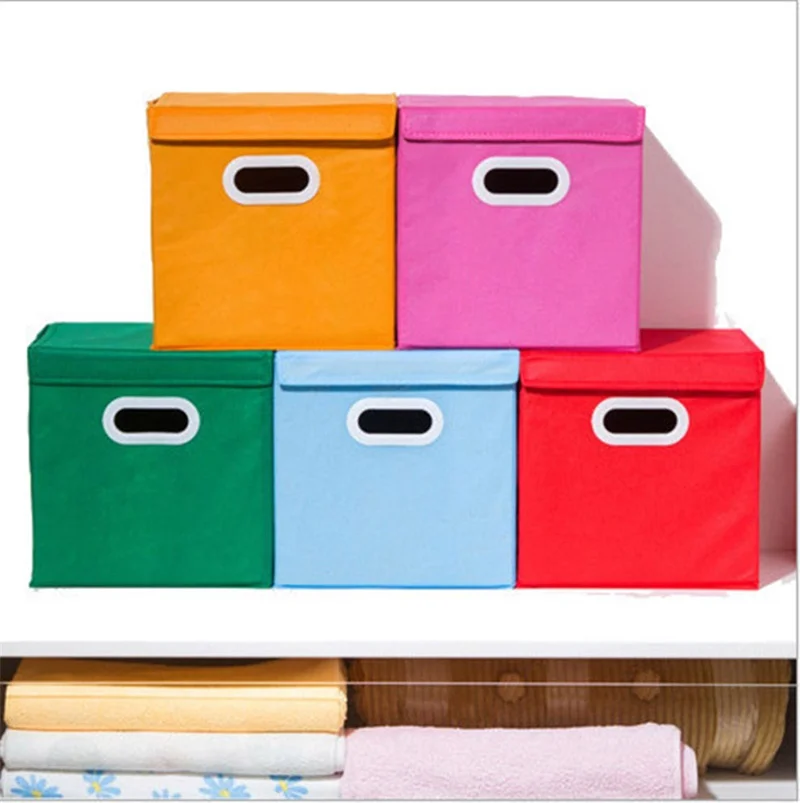 Нетканый ящик для хранения складная детская одежда игрушки сумка книг с крышкой