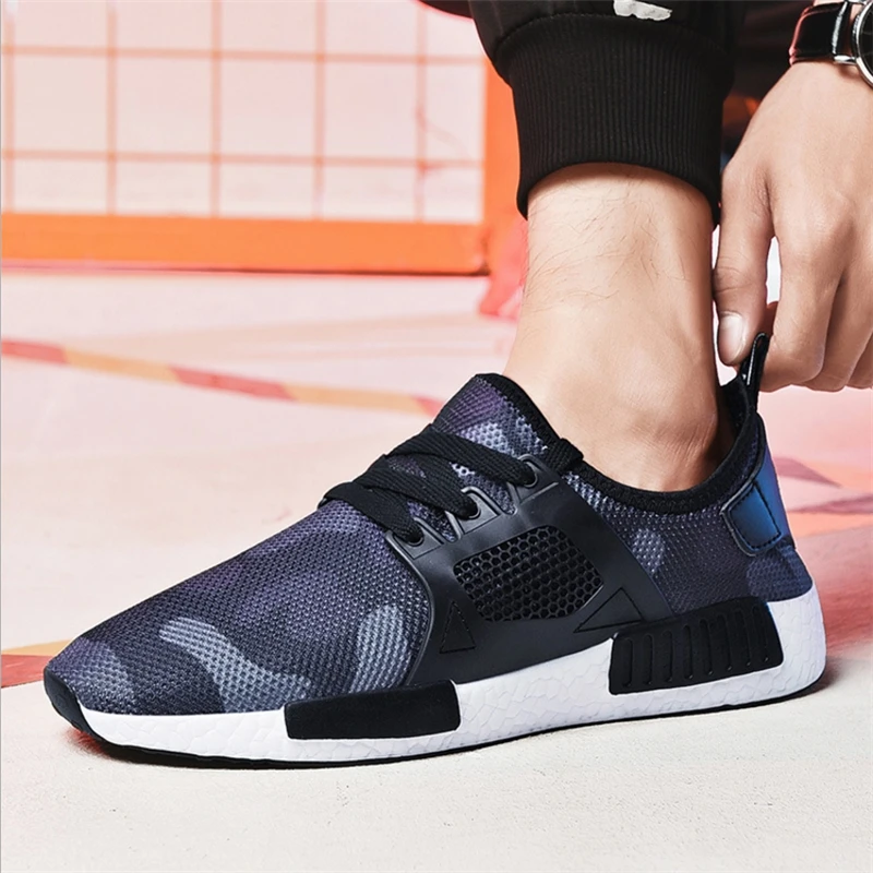 Men Shoes Top Sneaker Runner Slip On Mesh Ventilation Color Large Size Flat Bottom Comfort Sapatenis Masculinos Ca | Обувь