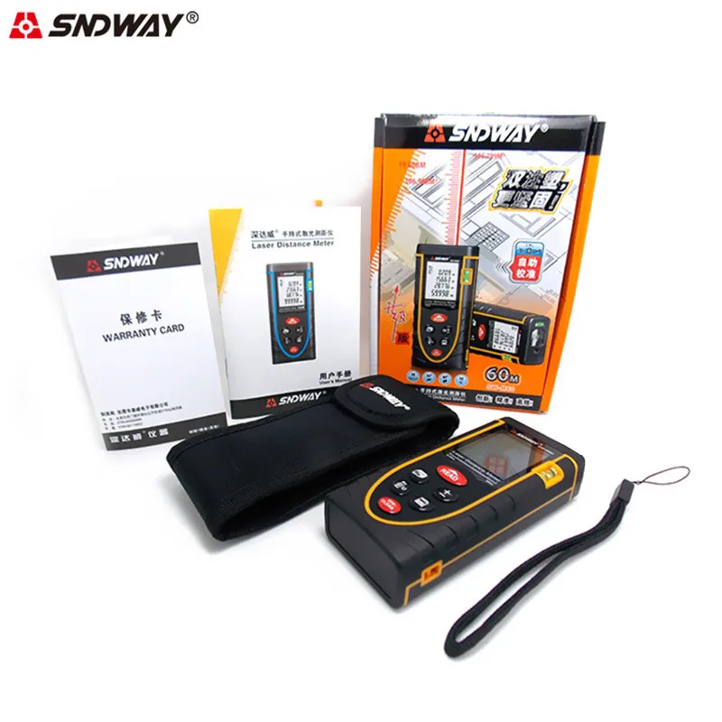 Лазерный дальномер SNDWAY 60 м цифровой лазерный измеритель площади/объема