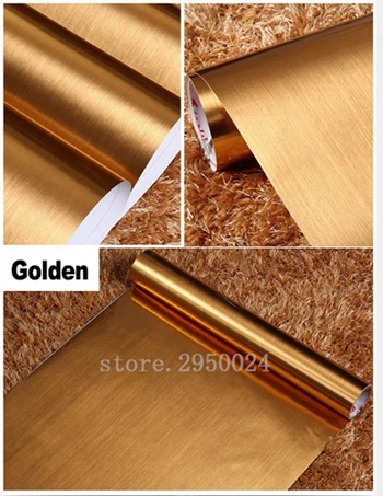 Golden 10 м самоклеющаяся светоотражающая пленка зеркальные стеклянные наклейки ПВХ обои водонепроницаемые кухонные серебряные оконные пленки Золотая фольга обои - Цвет: Golden