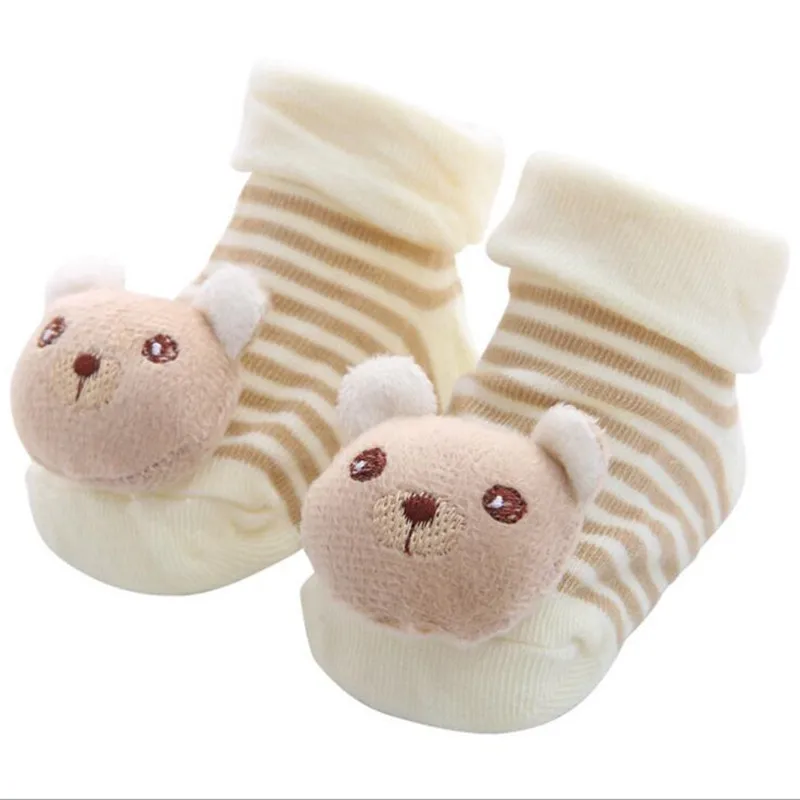 Мультяшные тапочки милые Нескользящие носки унисекс для маленьких девочек и