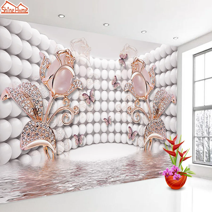 ShineHome-Абстрактные шары обои для 3 d гостиной детские 3d настенная бумага цветочные