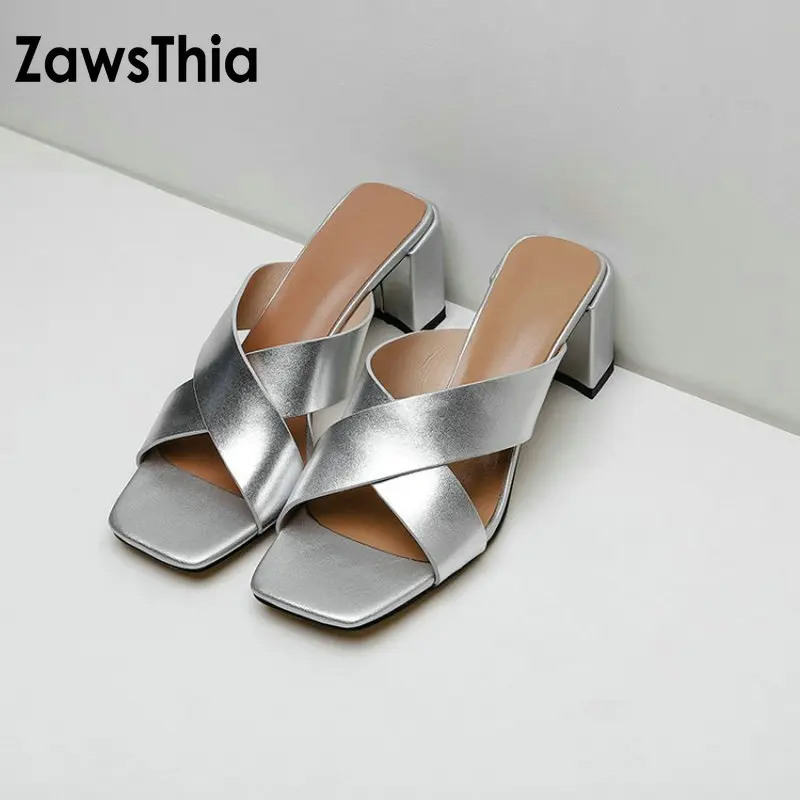 ZawsThia/Летняя женская обувь из натуральной кожи серебристого цвета Желтые женские